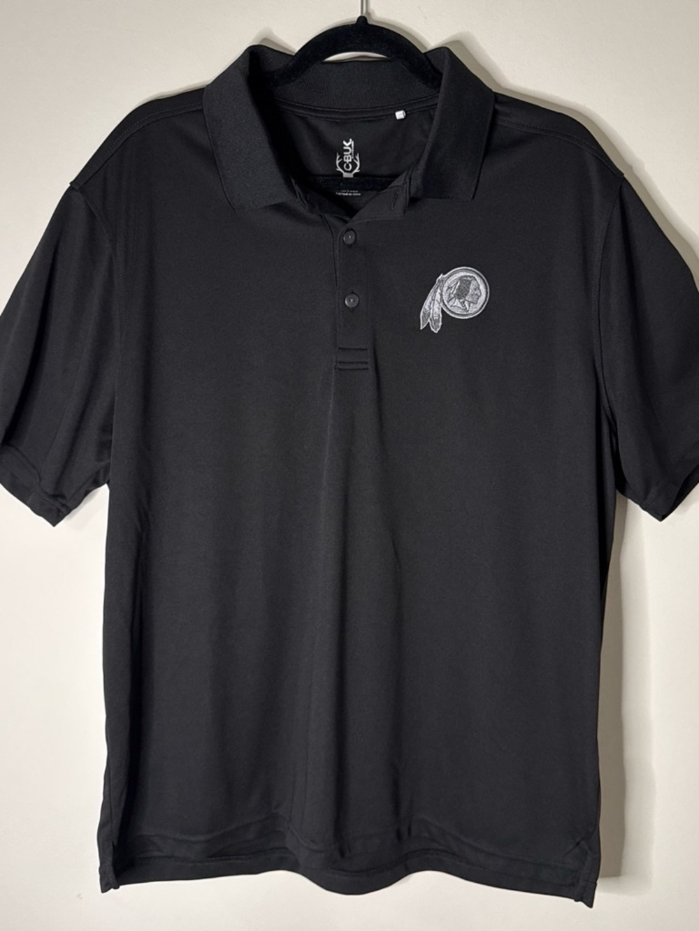 Cutter & Buck Black Short-Sleeve Polo with Embroidered Patch